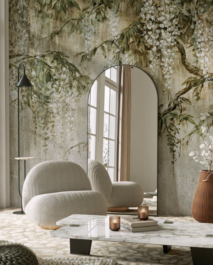 zaokrąglony fotel do kącika wypoczynkowego