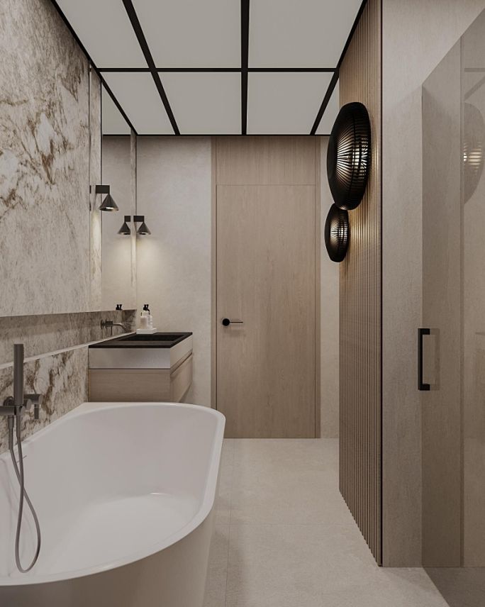 eklektyczne wnętrze łazienki