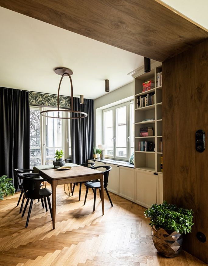 jak urządzić salon z jadalnią w kamienicy