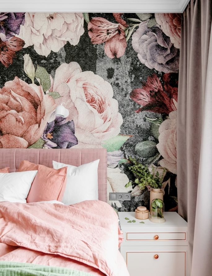 różowa sypialnia pomysły