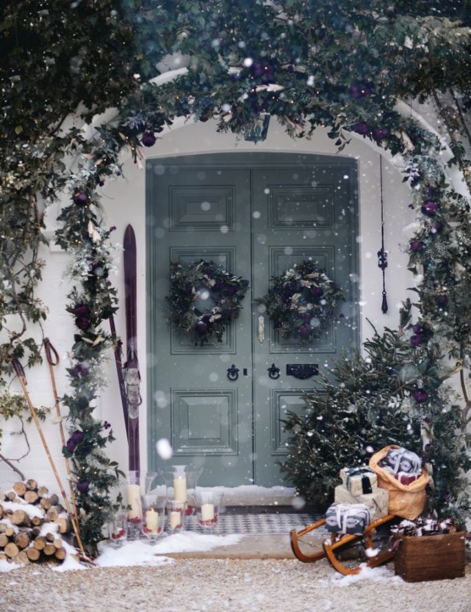 dekoracje świąteczne na drzwi