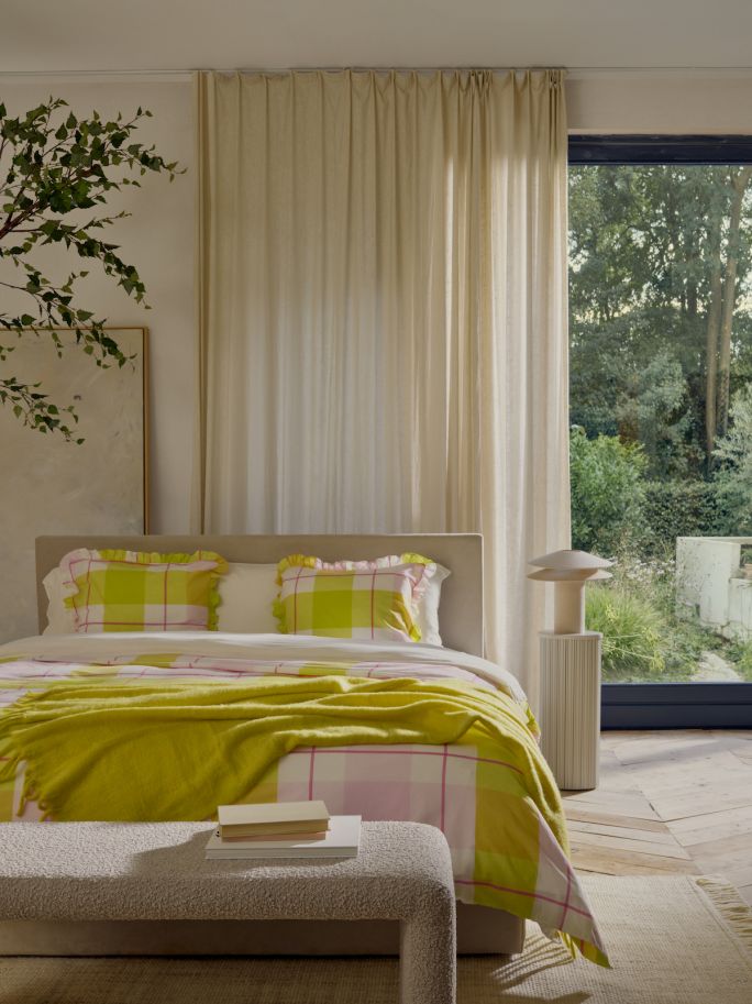 pastelowe tekstylia do sypialni