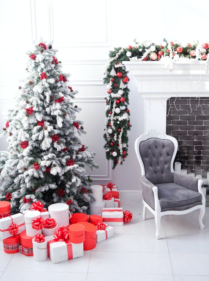 choinka biało czerwona