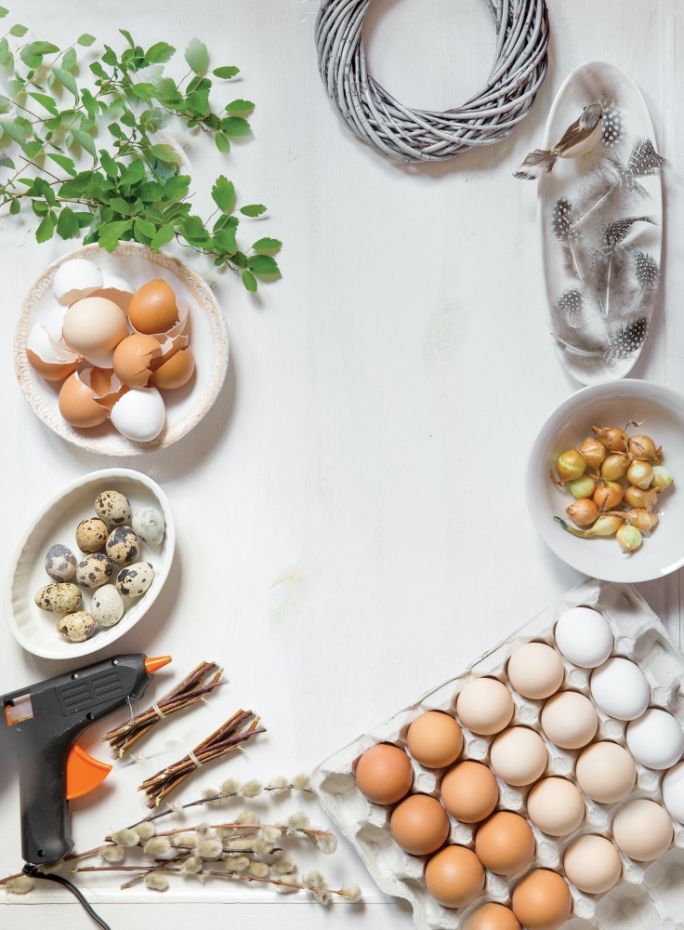 ozdoby wielkanocne wianek wielkanocny ze skorupek