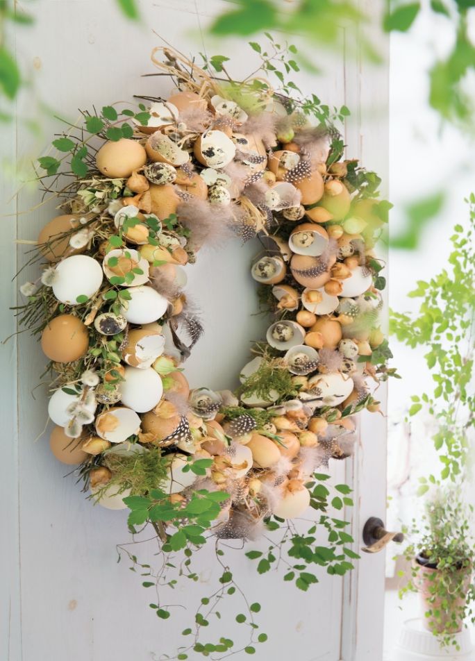 zrób to sam wianek wielkanocny ze skorupek