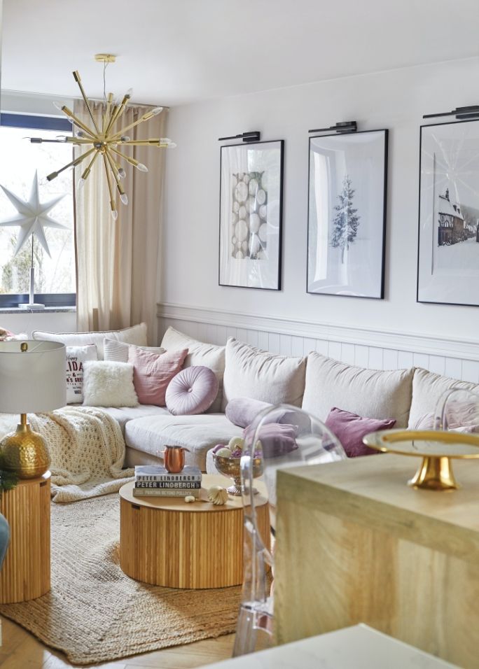 styl boho i industrialny w salonie