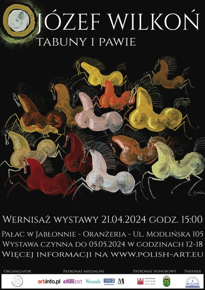 wystawa tabuny i pawie józefa wilkonia w pałacu w jabłonnie