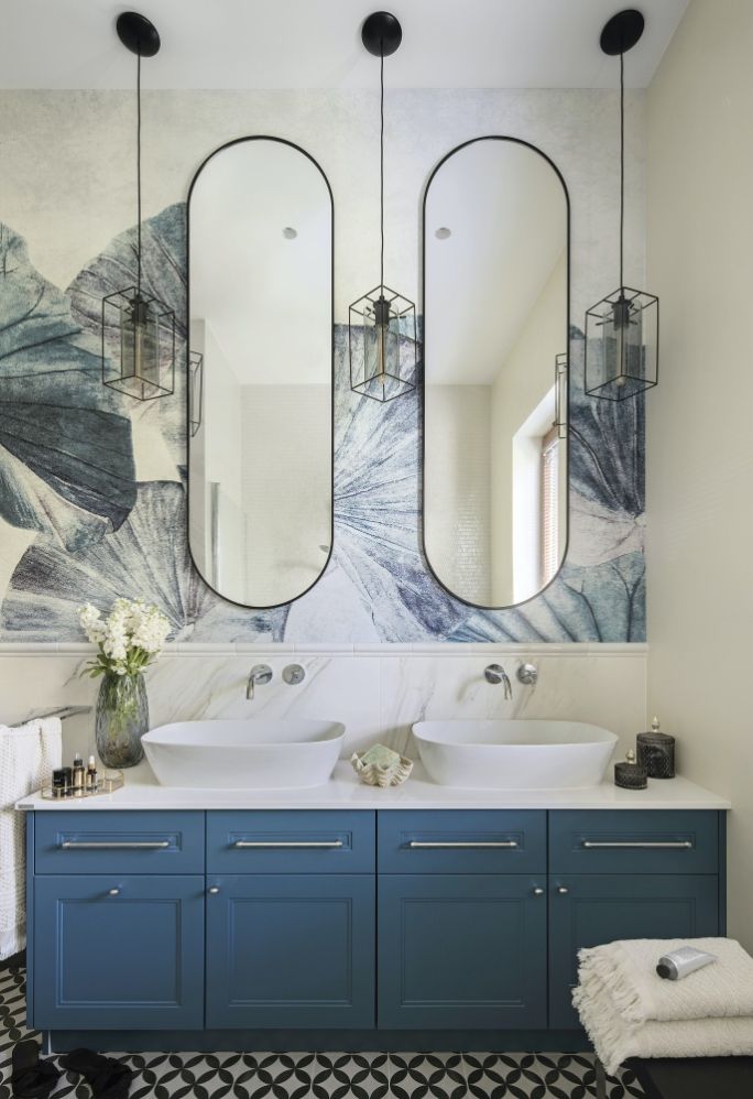 łazienka w stylu hamptons w mieszkaniu