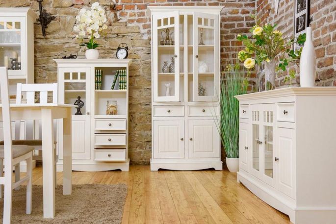 białe meble do salonu prowansalskie zestaw