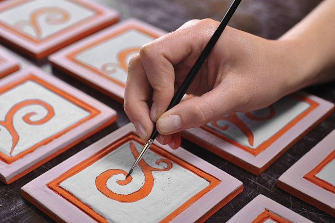 ręcznie malowane kafle marki Riwal