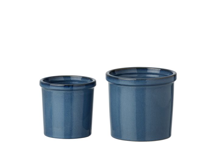 Ceramiczne doniczki niebieskie 2 szt.