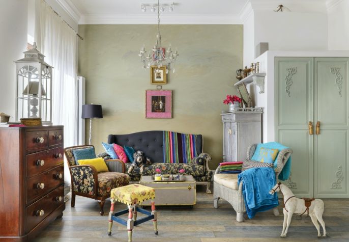 przytulny salon z kuchnią