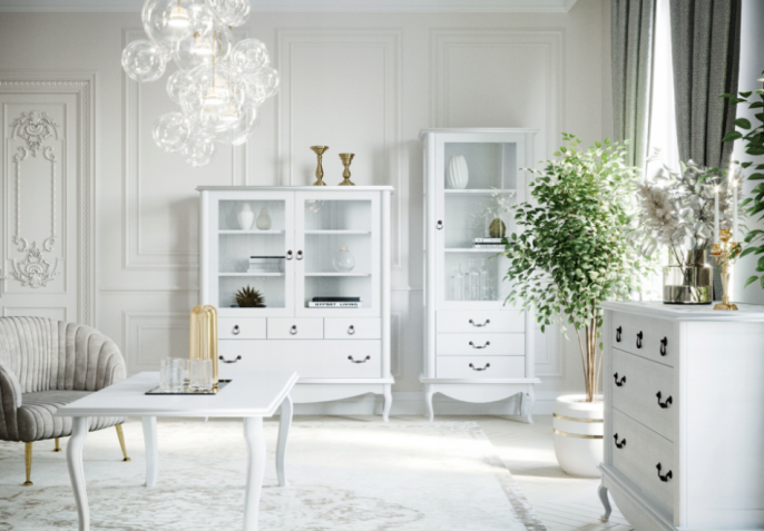białe meble do salonu zestaw mebli
