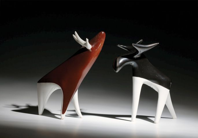 figurki Łoś i Jeleń Mieczysław Naruszewicz