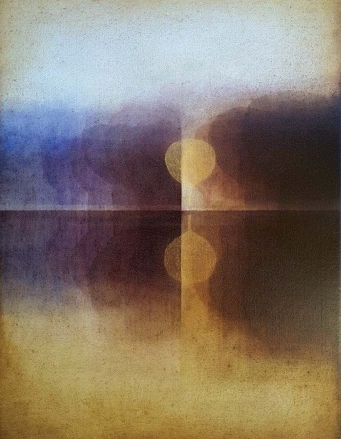 Obraz Pawła Wyborskiego Pejzaż Jezioro