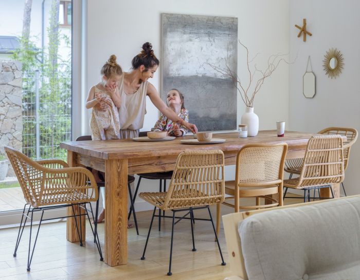 naturalne materiały we wnętrzu