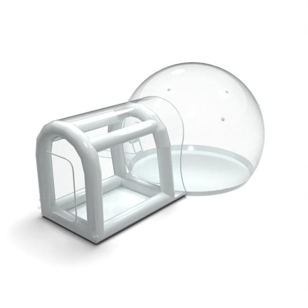 Bubble House – dmuchana kopuła z balonami jako fotostrefa w ogrodzie