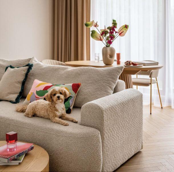 jasne mieszkanie 80 m2 w waniliowo-karmelowych kolorach