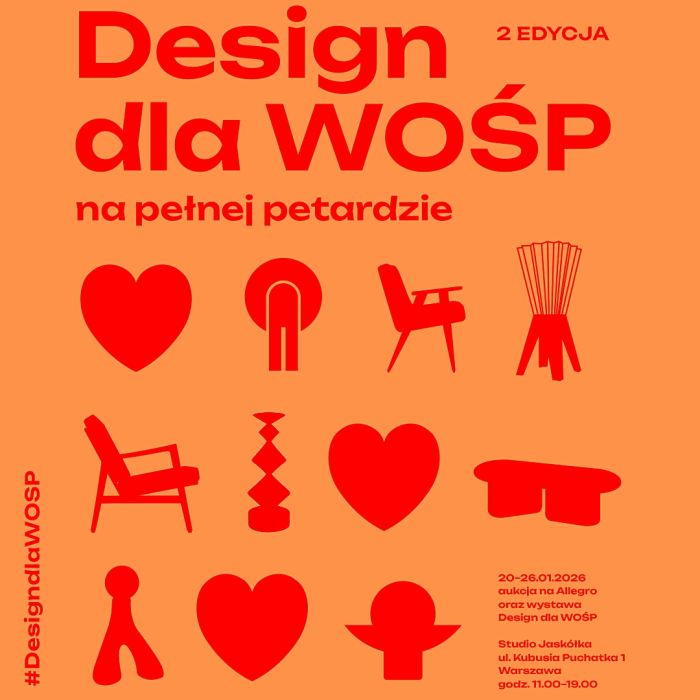 Design dla WOŚP aukcja i wystawa polskiego designu na rzecz 34 Finału WOŚP