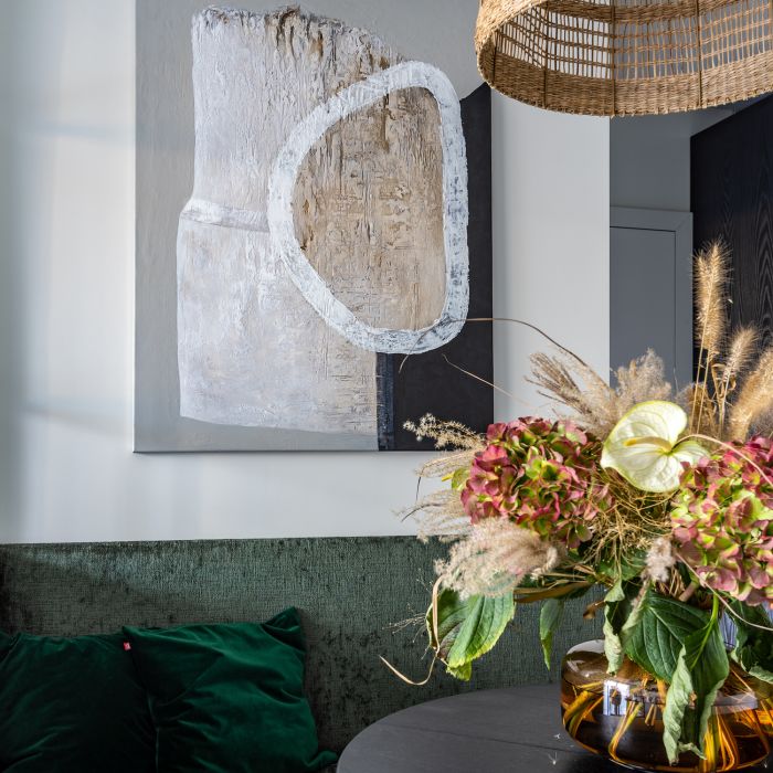 60-metrowe mieszkanie w stylu modern farmhouse