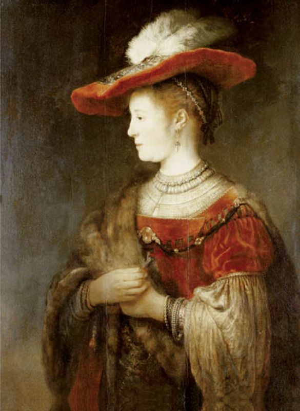 Barokowa elegantka Saskia, żona Rembrandta, na portrecie jego pędzla z 1642 r., Muzeum Miejskie w Kassel, Niemcy, fot. FORUM