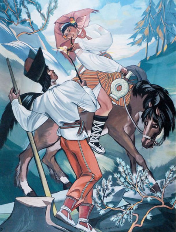 Zofia Stryjeńska, Zaloty huculskie , po 1935 r., cw 58 000 zł, Rempex, Warszawa