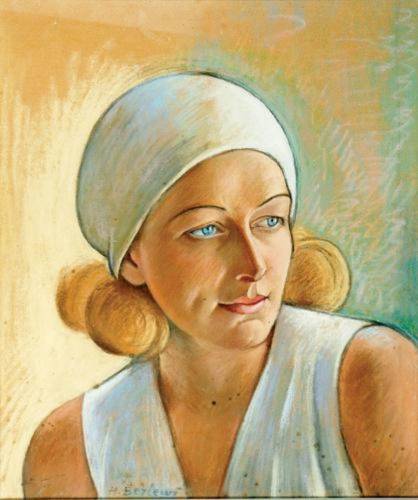 Henryk Berlewi Portret kobiety w chustce , cs 60 000 zł, REMPEX