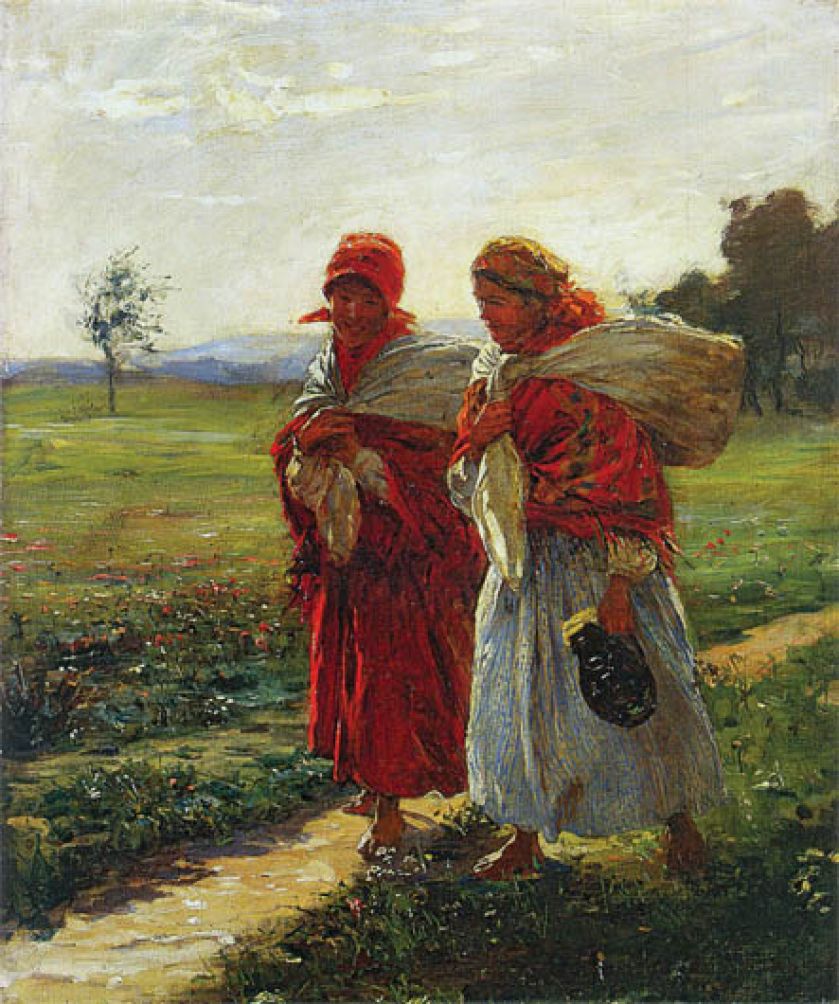 Ludwik de Laveaux, Do miasta - na targ , 1889 r., LWOWSKA GALERIA SZTUKI