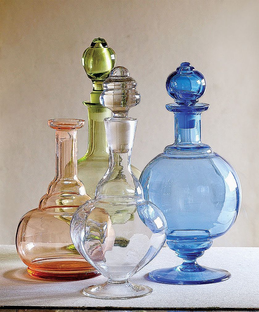 Kolorowe, z barwionego szkła. Do wódeczki