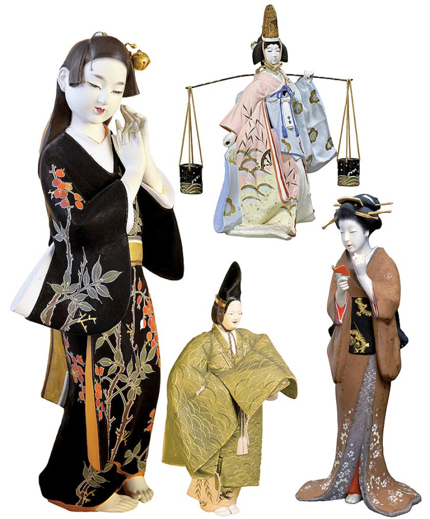 Tradycyjna z Hakaty, okres Shōwa (ok. 1960 r.), Okina inspirowana jedną z najstarszych masek teatru Noh, okres Shōwa (lata