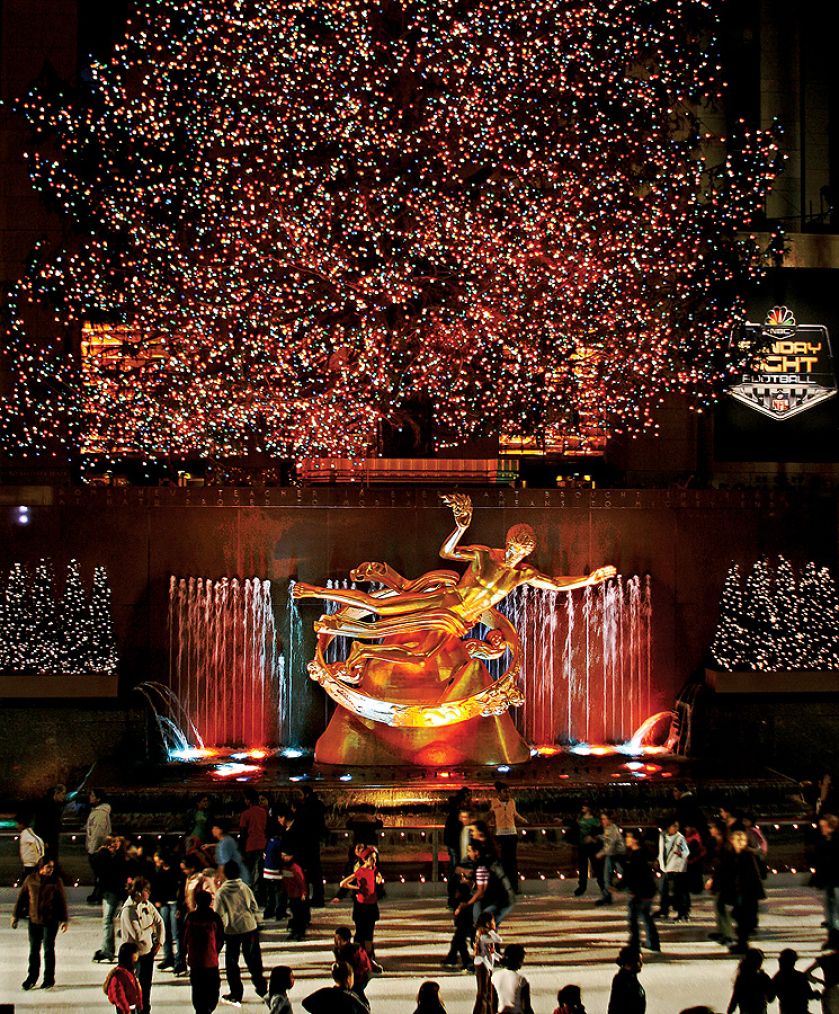 Lodowisko przed Rockefeller Center w Nowym Jorku