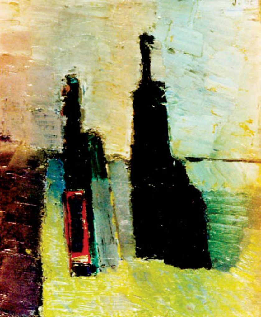 Jacek Sienicki, Martwa natura z butelkami , 1962 r., Medium