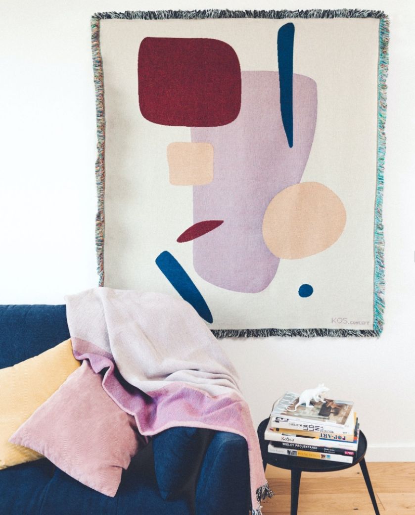 dekoracyjny koc bawełniany