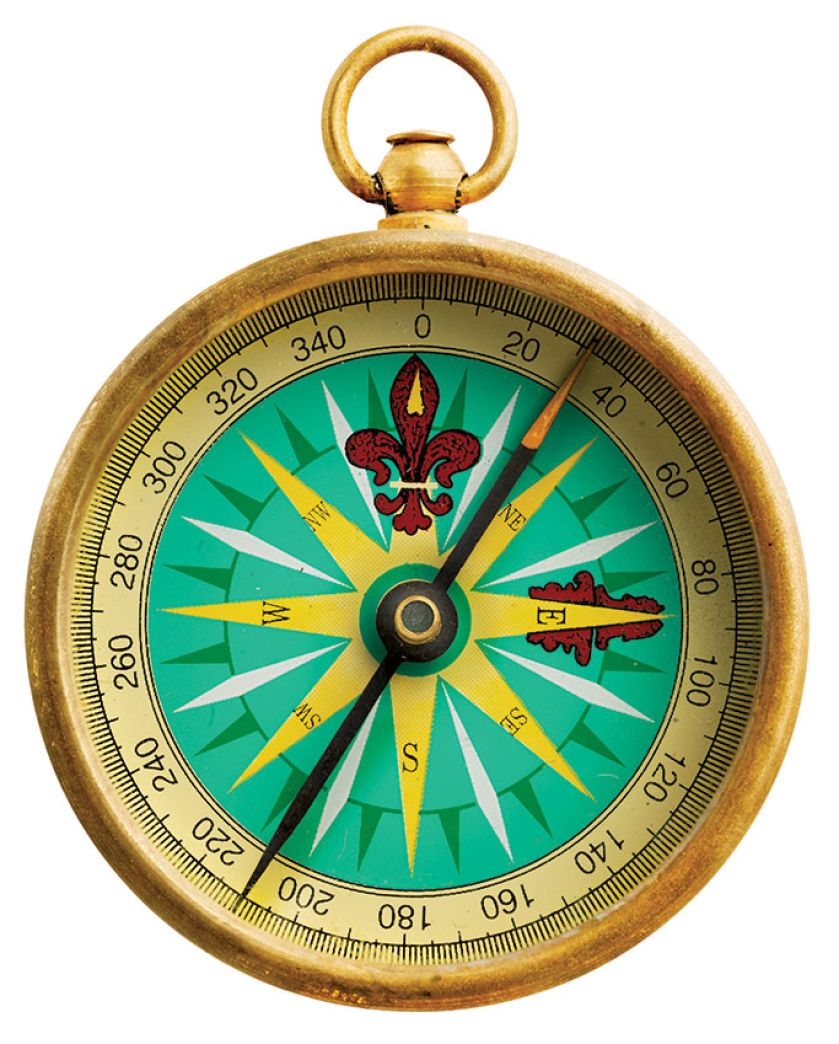 Kompas kieszonkowy, XIX w. Z kompasem w podróży