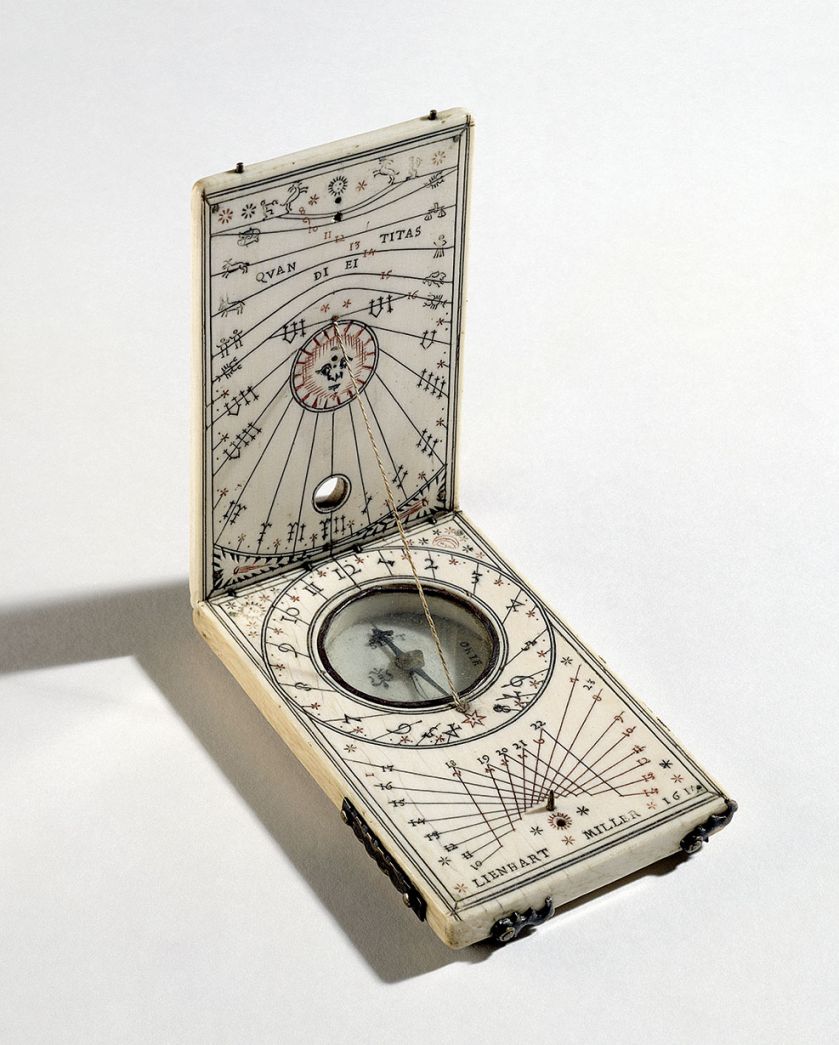Kompas słoneczny z kości słoniowej, warsztat Leinharta Millera, ok. 1614 r.