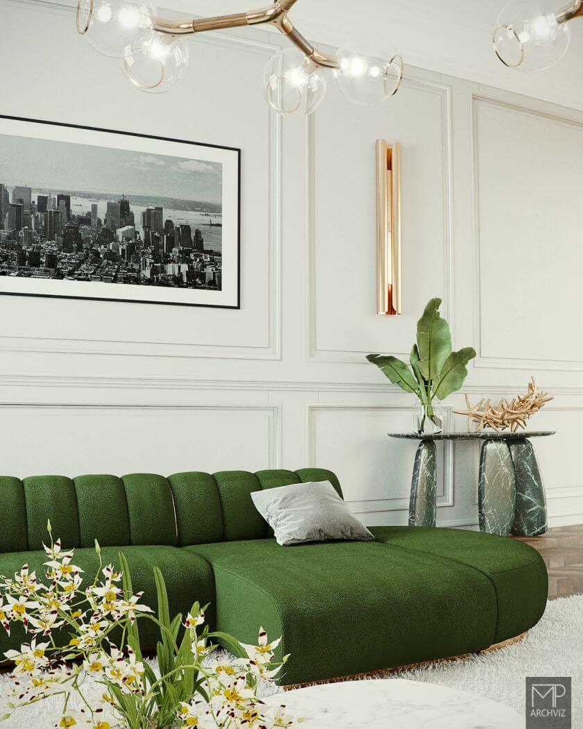 luksusowy salon w stylu glamour