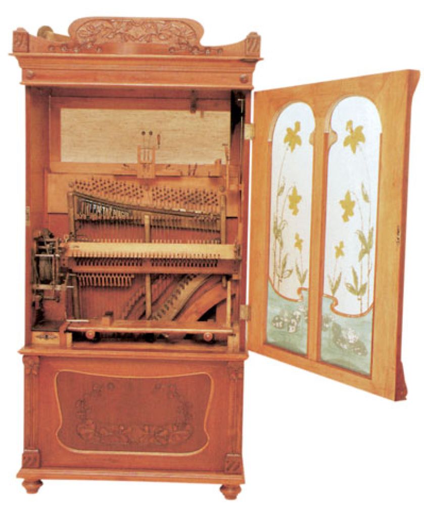 Szafa grająca, konstrukcja secesyjna, Klepetar Prague, Czechy, pocz. XX w., cw 13 000 zł, niesprzedana, REMPEX.