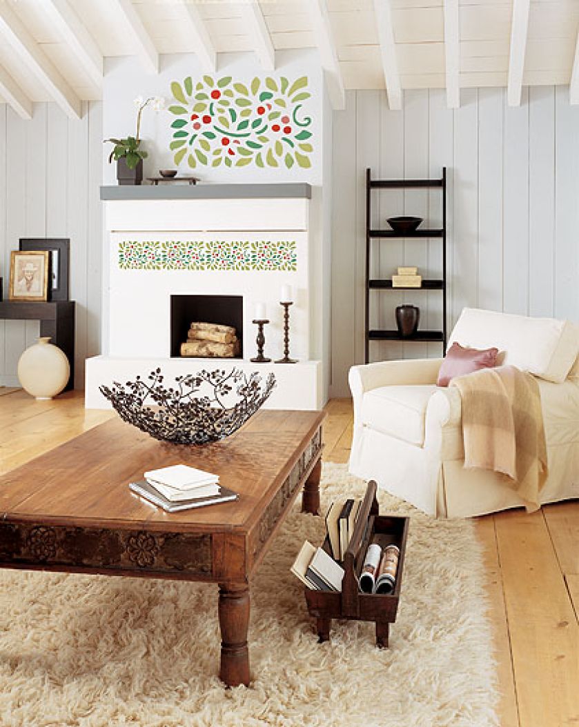 Korale jesieni do namalowania na ścianie. Szablon do pobrania.