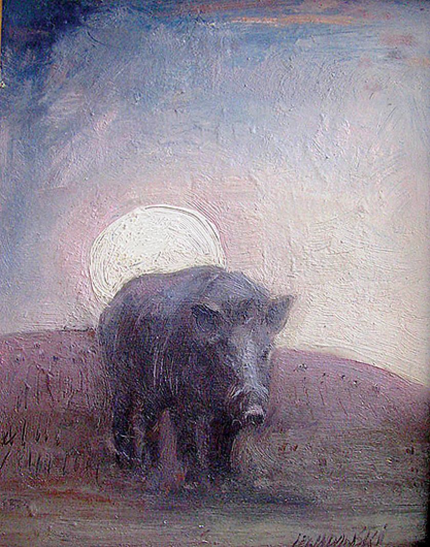 Janusz Lewandowski, Odyniec , 2013 r., aukcja Artyści dla Fundacji Artbarbakan , C.S.: 655 zł.