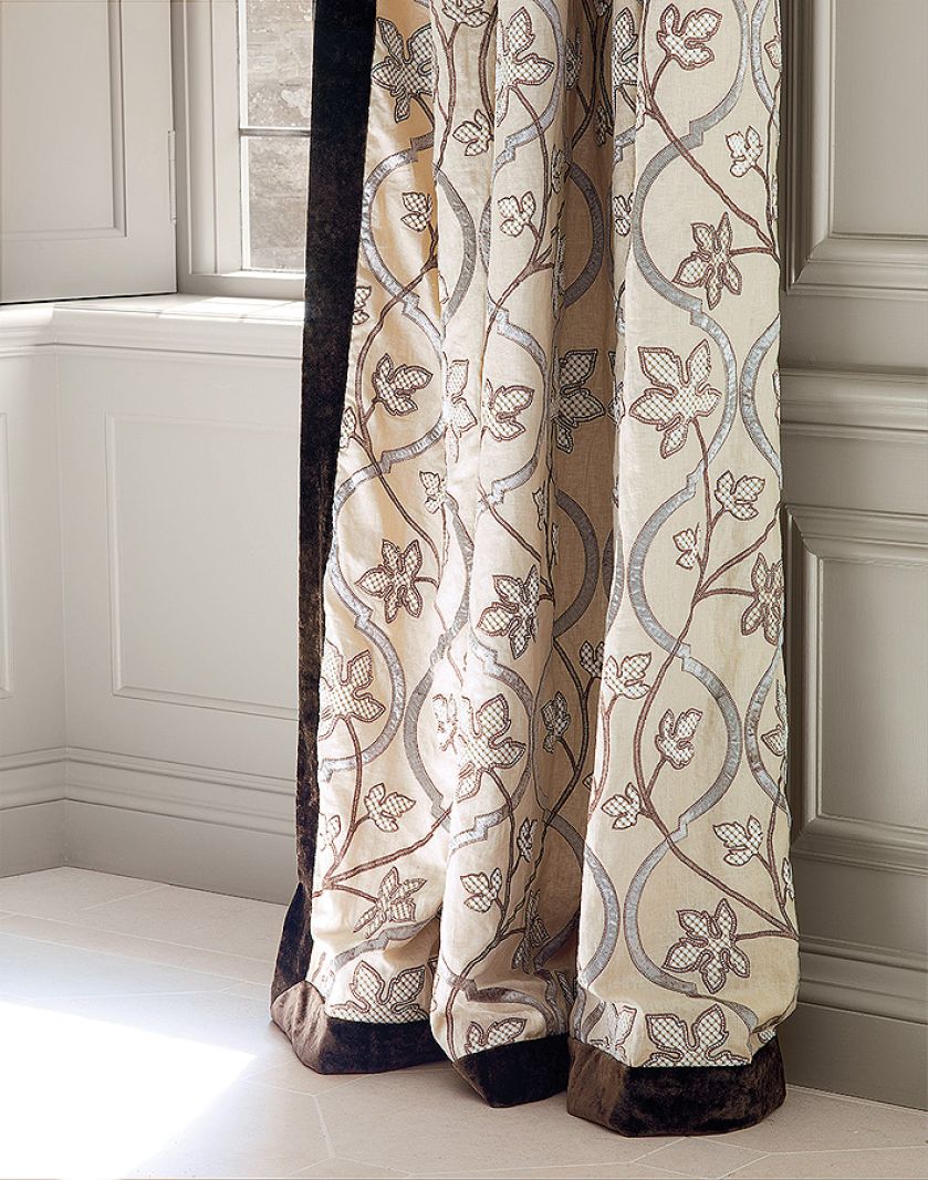 Tkanina z kolekcji Delano obszyta atłasową listwą, COLEFAX FOWLER