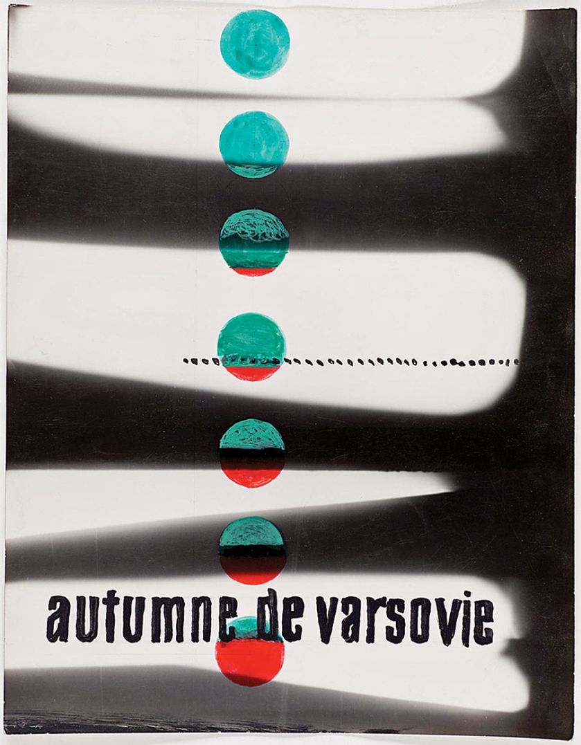 Projekt plakatu Międzynarodowego Festiwalu Muzyki Współczesnej Warszawska Jesień , 1962 r.