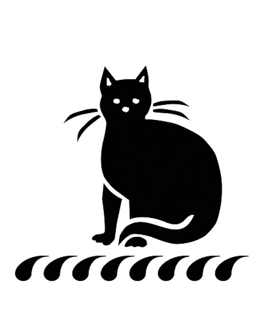 Tak wygląda wzór. Kot na ścianę - szablon do malowania