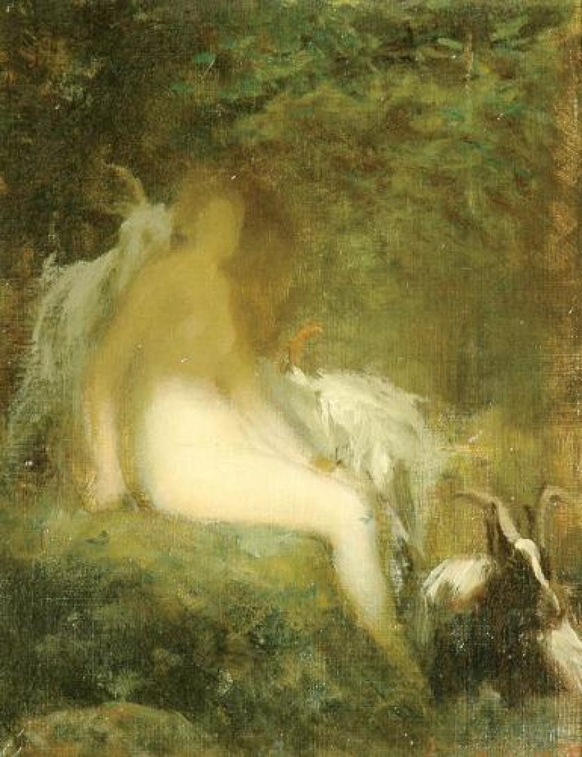 Jan Styka- Scena bachiczna – Akt kobiety z kozami , ok. 1910 r., cw 12 000 zł, REMPEX