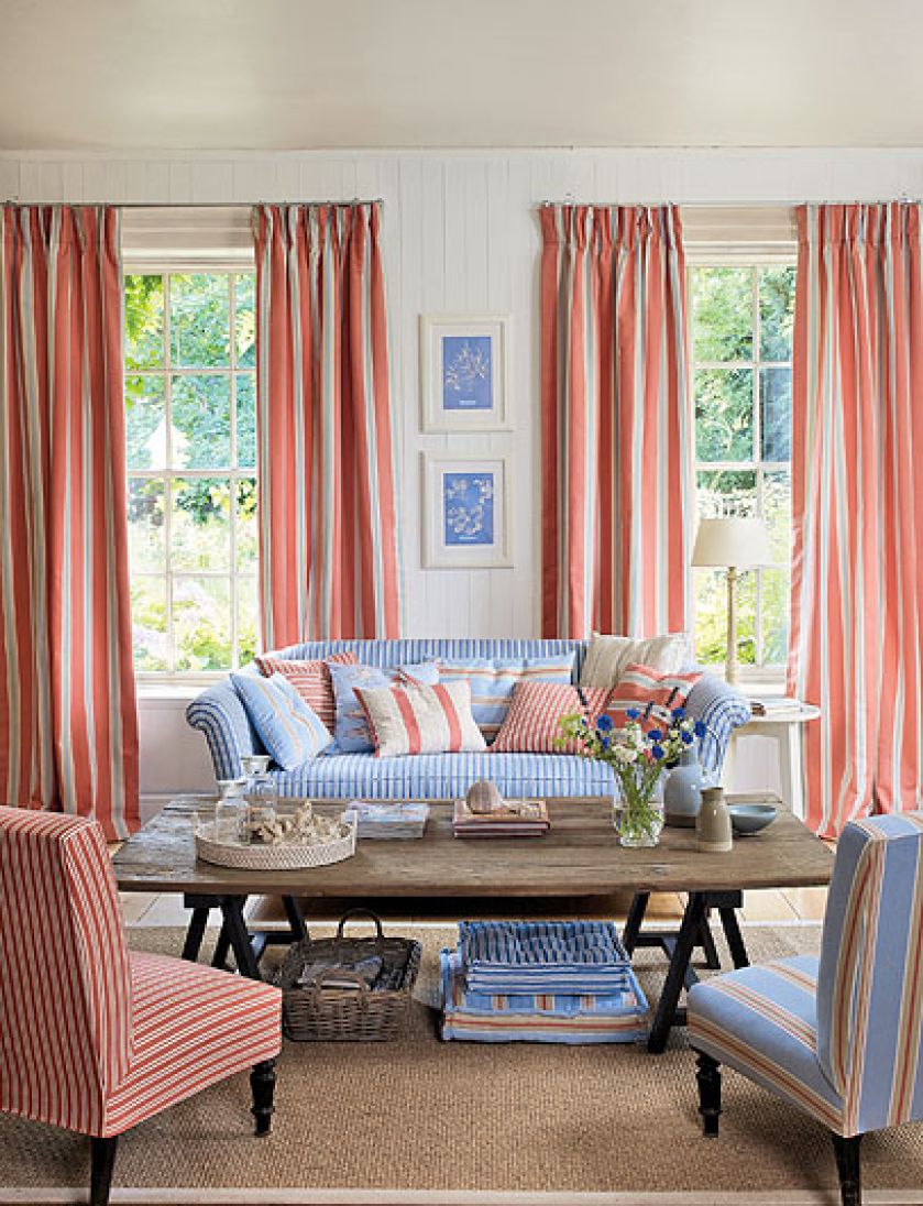 W oknie tkanina Porlock Stripe (Jane Churchill) za 248 zł/m. IMPRESJE HOME COLLECTION