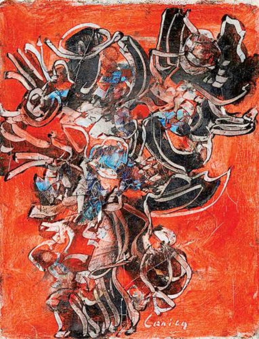 Alfred Lenica- Kompozycja , 1960 r., cw 7500 zł, OKNA SZTUKI