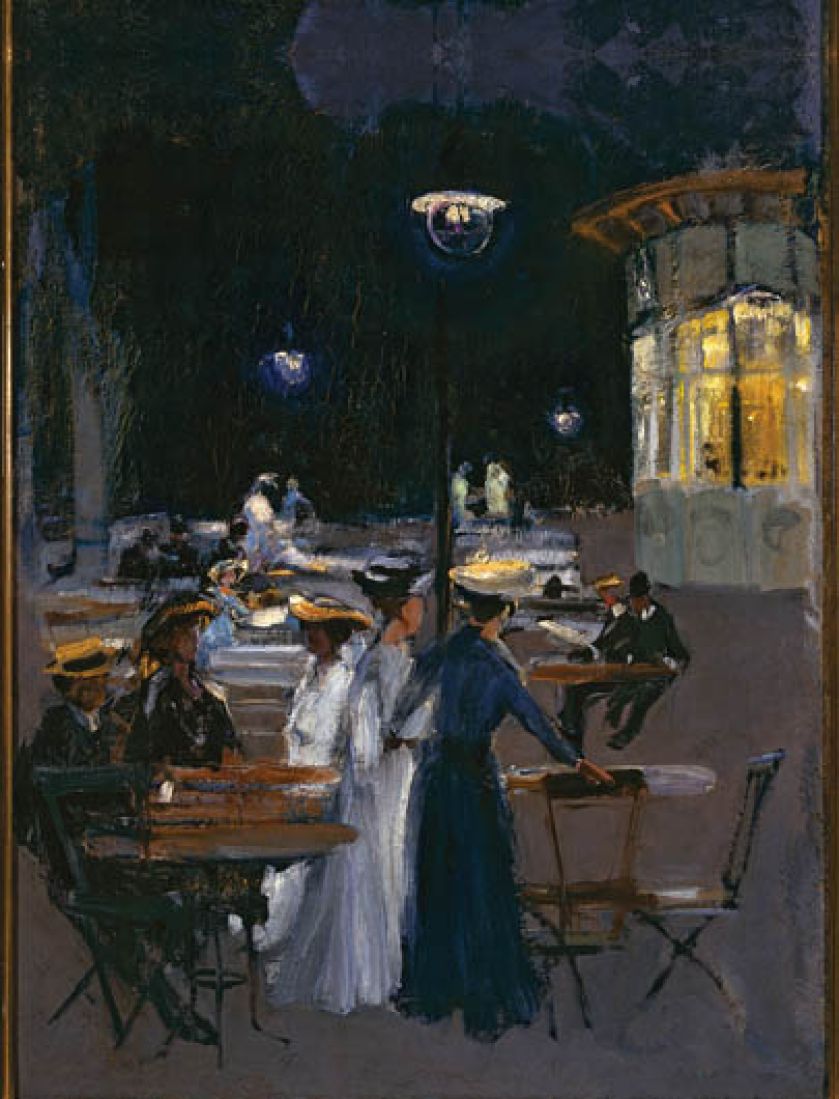 Ludwik de Laveaux, Kawiarnia paryska , po 1890 r., MUZEUM NARODOWE W WARSZAWIE
