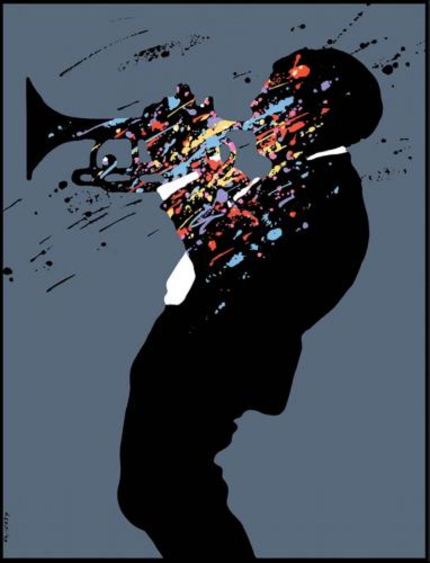 Waldemar Świerzy Z cyklu Wielcy ludzie jazzu , lata 80. XX w., WWW.JAZZARTCOLLECTION.COM