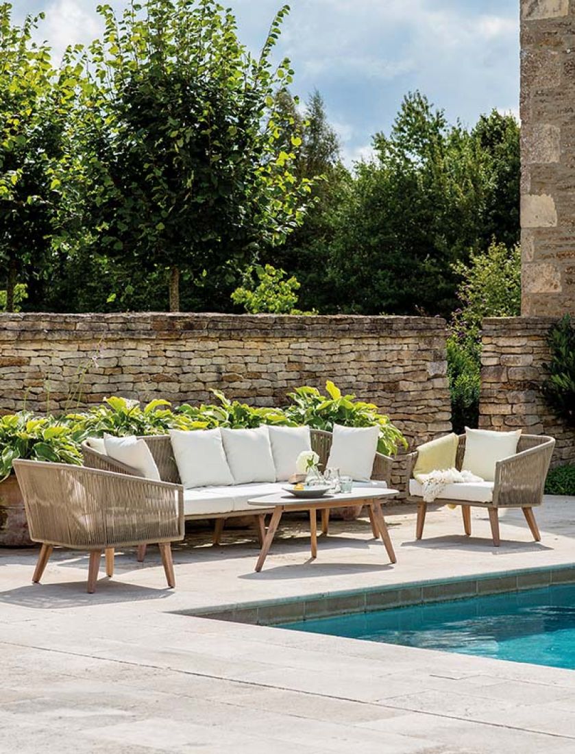 zestaw ogrodowy sofa i fotele