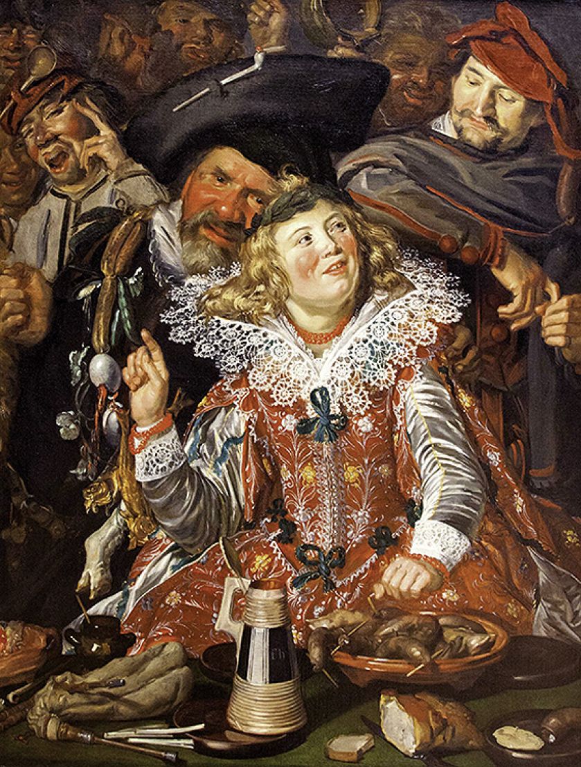 Biesiadnicy w zapusty , Frans Hals, 1616-1617 r.
