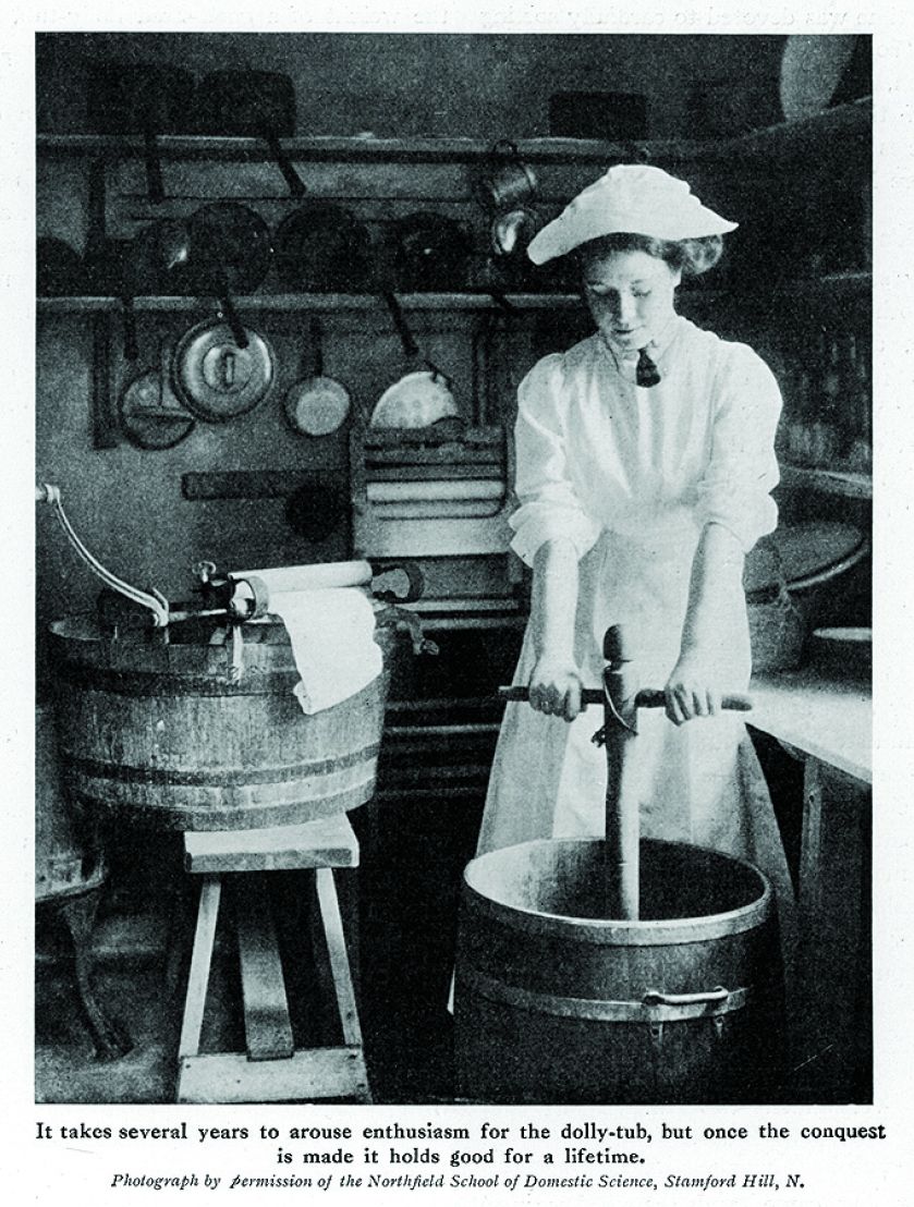 Pranie tłuczkiem, Wielka Brytania, 1910 r.